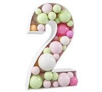 Cornici per palloncini con numeri|Stand per numeri in cartone Numero riutilizzabile 2 Cornice per palloncini Marquee luminosi per decorazioni per feste di matrimonio di compleanno