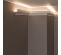 Cornici velette per led a soffitto e parete (4 o 10 metri lineari - KH902), per illuminazione indiretta con le strisce led | decorative, prefabbricate in duropolimero (4 metri)