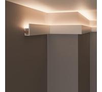 Cornici velette per led a soffitto e parete (lunghezza 2 metri - KH903), per illuminazione indiretta con le strisce led | decorative, prefabbricate in duropolimero