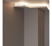 Cornici velette per led a soffitto e parete (lunghezza 2 metri - NH2), per illuminazione indiretta con le strisce led | decorative, prefabbricate in duropolimero