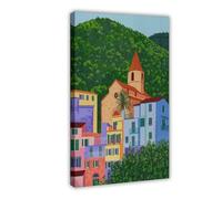 Corniglia Cinque Terre città europee poster su tela, decorazione artistica da parete per soggiorno, camera da letto, 30 x 45 cm