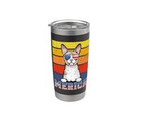 Cornish Rex Cat 4th Of July Merica American Mericat Cats Bicchiere termico in acciaio inox doppia parete
