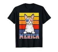 Cornish Rex Cat 4th of July Merica American Mericat Cats Maglietta
