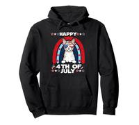 Cornish Rex Cat Happy 4th of July Patriotic American Cats Felpa con Cappuccio