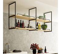 CORNLYYUMI Mensola da soffitto per portabottiglie, mensola Americana per Piante sospese, utilizzata per esporre Bottiglie di Vino, Piante, librerie, sporgenze del soffitto con Portata di 50-70 kg