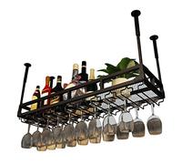 CORNLYYUMI Portabicchieri da Vino Appeso sotto Il mobiletto Porta calici Capovolto per Bar Cucina Soffitto Portabottiglie Salvaspazio per riporre i Bicchieri da Vino (80x35x16cm)