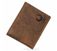 Corno d´Oro Portafoglio da uomo in pelle con protezione RFID, certificato TÜV, in vera pelle, per 12 carte di credito, portafoglio con scomparto portamonete con confezione regalo, Braun Hunter, S