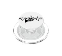 Corno della foresta, note ECG, musica, battito cardiaco, Hornist PopSockets PopGrip per MagSafe