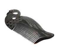 Corno di Bue Pettine Massaggiante Nero per Chioma Donna | Antistatico, Stimola il Cuoio Capelluto, Scelta Naturale, per Ritocchi fuori Casa e Cute Sensibile