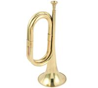 Corno di tromba in ottone dorato, ideale per bande scolastiche e spettacoli pubblici con tono chiaro