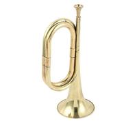 Corno di tromba in ottone, tromba da cavalleria in ottone, tromba tascabile giocattolo oro, band e orchestra strumenti musicali | tromba da cavalleria alla moda per orchestra da 30,5 cm