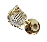 Corno Francese BF A Quattro Chiavi Tubo Doppio In Ottone Dorato Con Bocchino Corno Francese In Ottone