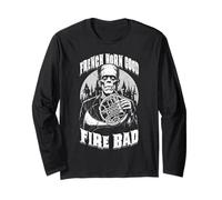 Corno Francese Buon Fuoco Cattivo Divertente Hornist Giocatore Frankenstein Maglia a Manica