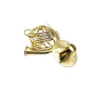 Corno Francese Doppio A Quattro Tasti In Sib Fa Laccato Oro Di Qualità Professionale Con Custodia Corno Francese In Ottone