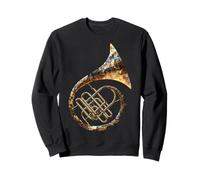 Corno Francese Music Instrument Motivo Illustrazione Corno Francese Felpa