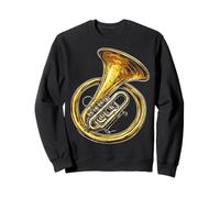 Corno Francese Music Instrument Motivo Illustrazione Corno Francese Felpa