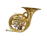 Corno Francese Per Principianti Mini Corno Francese Professionale: Costruzione Compatta In Ottone Verniciato Oro Con Tre Valvole Rotanti