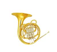 Corno francese portatile Corno francese a doppia e 4 tasti finitura in ottone laccato oro