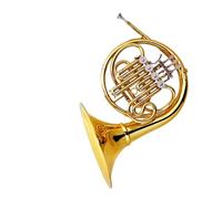 Corno francese portatile Corno francese a quattro tasti in si bemolle laccato oro prestazioni professionali(Type 1)