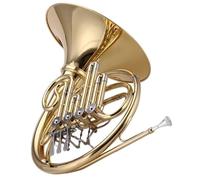 Corno francese portatile Corno francese a singola quattro tasti strumento per esercitarsi in Si bemolle per principianti e professionisti(Single-row)