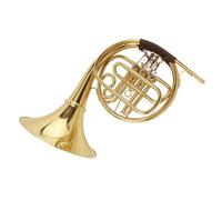 Corno francese portatile Corno francese a tre tasti in Si bemolle laccato oro