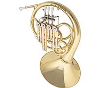 Corno francese portatile Corno francese in Si bemolle quattro tasti singola laccato oro professionale