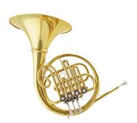 Corno francese portatile Corno francese in Si bemolle quattro tasti singola strumento per principianti oro
