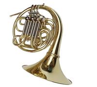 Corno francese portatile Corno francese Si/fa 4 chiavi corpo in ottone dorato a doppia strumento musicale con bocchino