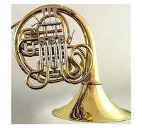 Corno Francese Professionale Corpo In Ottone Laccato Oro, Tono Fa/sib, 4 Tasti, Doppio Corno Francese. Con Scatola Portaoggetti E Accessori