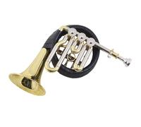 Corno Francese Professionale Mini Corno Francese In Ottone Laccato Oro, Chiave In Si Bemolle, Con Bocchino E Accessori