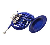 Corno Francese Strumento Musicale Bellissimo Mini Corno Francese Blu Con Incisione Campana In Sib Tascabile Custodia