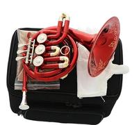 Corno Francese Strumento Musicale Corno Francese Piccolo Mini Sib Rosso A 3 Tasti Con Custodia