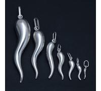 Corno Italiano Clacson 925 Argento Sterling Ciondolo Pendente __ Taglie S M L XL