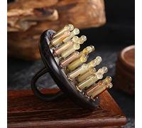 Corno Naturale Massaggio Pettine Massaggio Del Cuoio Capelluto Meridiano Raschiando Testa Agopuntura Massaggiatore Gua Sha Terapia Spazzola di Legno di Sandalo Antistatico 1 Pz (Color : Black Sandalw