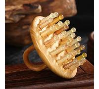 Corno Naturale Massaggio Pettine Massaggio Del Cuoio Capelluto Meridiano Raschiando Testa Agopuntura Massaggiatore Gua Sha Terapia Spazzola di Legno di Sandalo Antistatico 1 Pz (Color : Green Sandalw