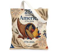 Cornucopia - Borsa tote in tela da donna, per il Ringraziamento, rustica, con frumento e frutto del Ringraziamento, lavabile, riutilizzabile, colore: beige, Beige, 13x15 Inch
