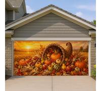 Cornucopia Copertura per porta del garage, autunno festivo, zucche, zucche del Ringraziamento, arancione, bandiera per la porta del garage, decorazione per la casa, per portico, patio, cortile, feste