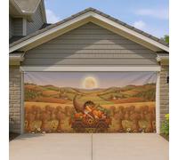 Cornucopia Copertura per porta del garage, autunno rustico zucche raccolto Ringraziamento dorato garage porta banner decorazione per la casa per portico patio cortile esterno festa 400 x 180 cm