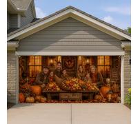 Cornucopia Copertura per porta del garage, rustica autunnale, zucca, zucca del Ringraziamento, sfondo arancione per porta del garage, decorazione per la casa, per giardino, cortile, esterno, interno