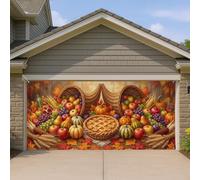 Cornucopia Copertura per porta del garage, rustica autunnale zucche frutti del Ringraziamento arancione copertura da parete per garage per feste decorazione per la casa per cortile, patio, esterno