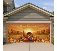 Cornucopia Copertura per porta del garage, zucche autunnali festive, frutta, Ringraziamento, arancione, decorazione per porte del garage, decorazione per la casa, per cortile, esterno, interno, feste