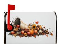 Cornucopia - Coperture magnetiche per cassetta postale, per il Ringraziamento, rustiche, zucca, frutta, Ringraziamento, arancione, decorazione per casa, giardino, 45,7 x 53,3 cm