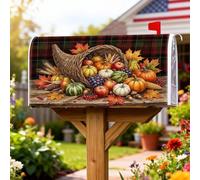 Cornucopia - Coperture magnetiche per cassetta postale, rustiche, zucche, zucche, Ringraziamento, decorazione per giardino, cortile, 53 x 65 cm