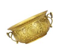 Cornucopia Decorativa in Ottone Doppio Manico, Ornamento | Arredo Domestico e Culto Ancestrale, Colore Oro, Finitura Creativa, Lavorazione Fine, Regalo