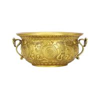 Cornucopia in Rame, Cornucopia in Ottone, Ornamento da Tavolo, Decorazione Cinese, Statuette di Cristallo, Ciotole per offerte buddiste, bacinella per tesori in Ottone, Grazioso Regalo, Tesoro, 22 cm