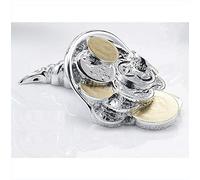 Cornucopia Porta Soldi in Resina Argentata con Soldi Oro e Argento Misura 8,5x5,5x3 cm soprammobile Unico, Idea Regalo, centrotavola - Scatola Regalo Inclusa, Made in Italy
