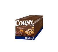 CORNY Original | 60 Barrette ai Cereali con Cioccolato al Latte, 10 Confezioni da 6 Barrette x 25 g, Senza Olio di Palma, Senza Conservanti, Cacao Certificato Rainforest Alliance