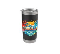 Corolla, grafica originale sulla spiaggia con dune di sabbia della Carolina del Nord Bicchiere termico in acciaio inox doppia parete