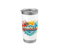 Corolla, grafica originale sulla spiaggia con dune di sabbia della Carolina del Nord Bicchiere termico in acciaio inox doppia parete