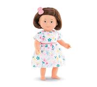 Corolle 9000260030 - Mon Premier Poupon Florolle Eglantine, Bambola per Corpo Morbido con Capelli castani, Elastico per Capelli e Vestito Floreale, Profumo di Vaniglia, 32 cm, Adatto per Bambini a